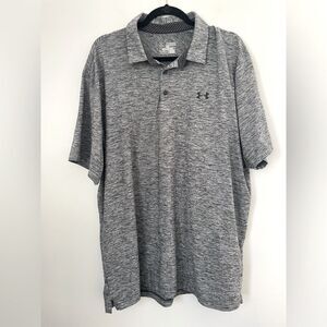 Under Armour men’s Heathered gray short sleeve polo size loose fit 2X ￼